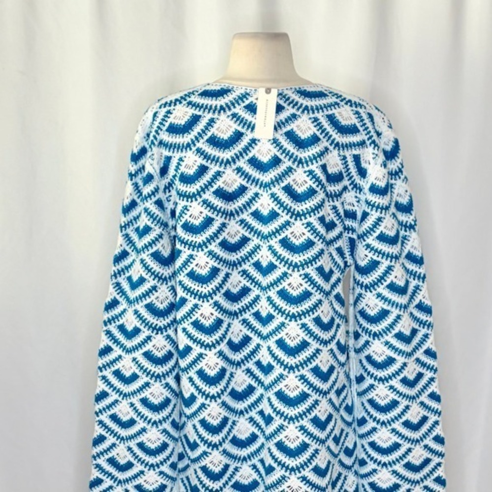 NWT!! Anthropologie CELANDINE Crochet Long Sleeve Mini Kaftan Cover-Up Mini M/L - Picture 11 of 16